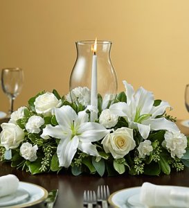 White Holiday Cheer Centerpiece (image for) White Holiday Cheer Centerpiece