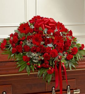 Red Sympathy Half Casket Cover