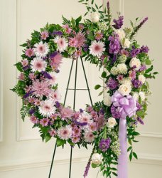 Lavender And White Standing Wreath (image for) Lavender And White Standing Wreath