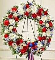 Red, White and Blue Sympathy Wreath