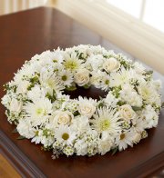 White Cremation Wreath