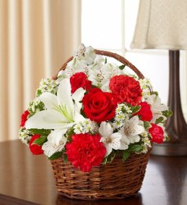 Red & White Blessings Basket (image for) Red & White Blessings Basket