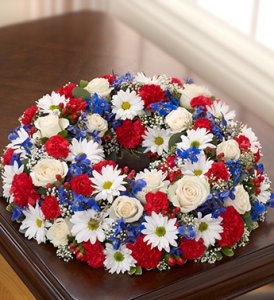 Red, White and Blue Cremation Wreath (image for) Red, White and Blue Cremation Wreath