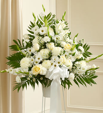 White Standing Basket