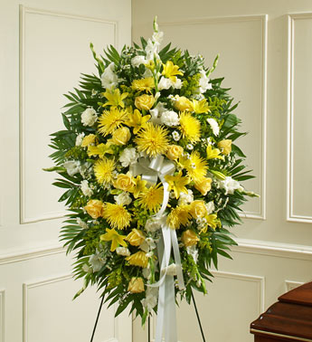 Yellow Sympathy Standing Spray