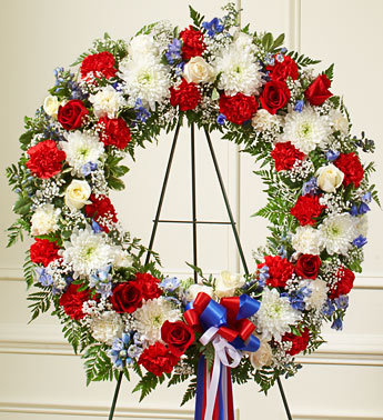 Red, White and Blue Sympathy Wreath
