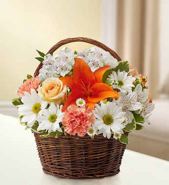 (image for) Peach & White Blessings Basket
