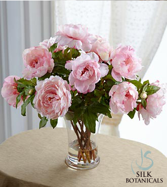 (image for) Pink Peonies in Glass Vase