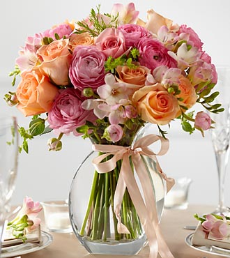 (image for) Peach Silk Fresh Arrangement