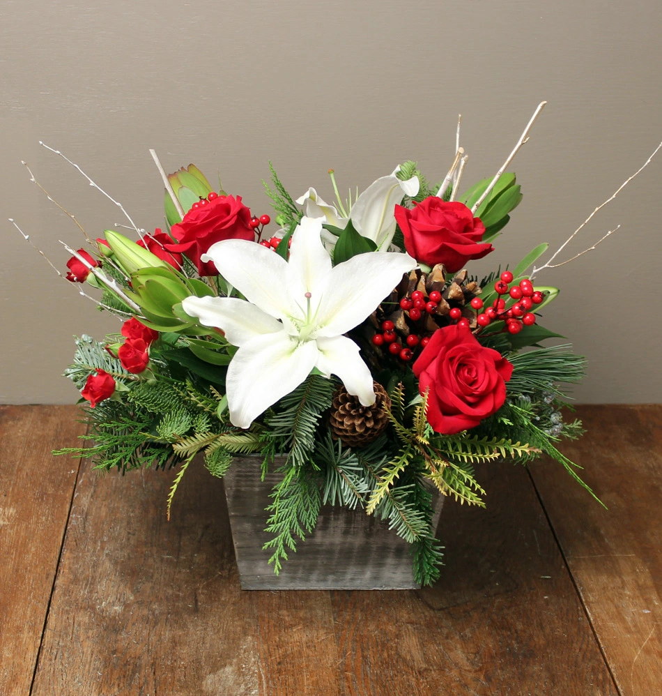 Holiday Merry & Bright Christmas Centerpiece Wood Box